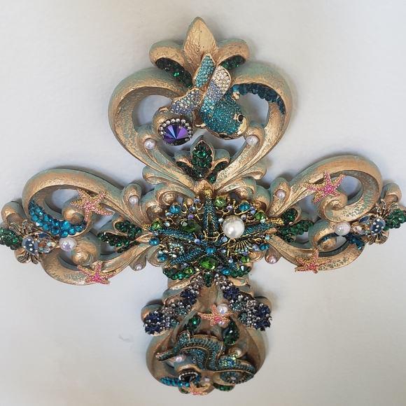 Wall cross, Beach inspired handmade cross - Picture 2 of 9